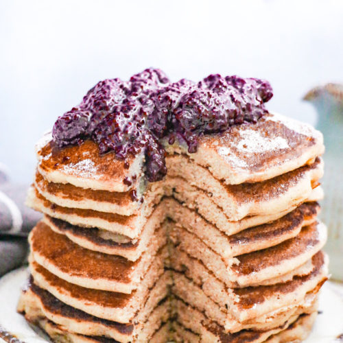 Buckwheat pancakes with Blueberry Compote