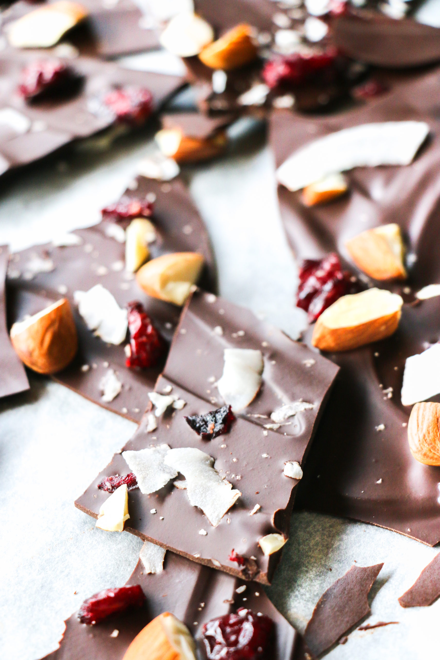 Almond cranberry chocolate bark