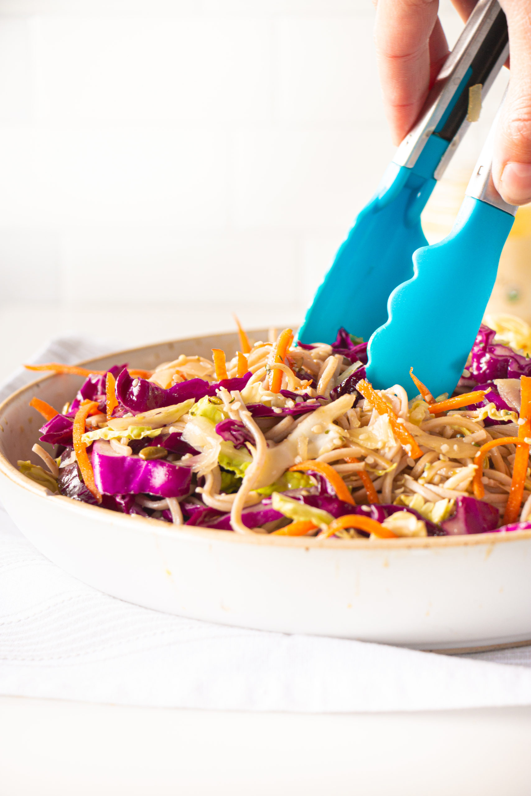 Asian soba noodle salad